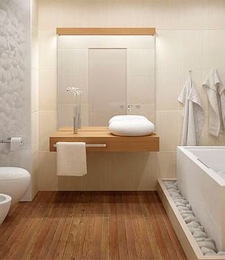 Decoração de madeira no banheiro é elegante e moderna