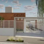 Excelente casa térrea em condomínio com 4 casas. Dois dormitórios, sendo um suíte, com living estendido, conceito aberto e espaço para home office. &lt;BR&gt;Ótimo padrão construtivo e entrega em 2024