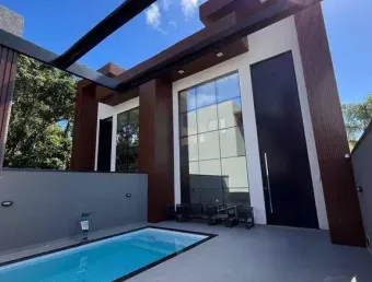Casa nova alto padrão com piscina baln.estoril em guaratuba 3 quartos