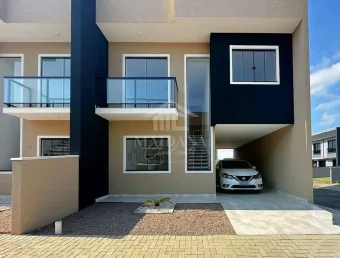 Sobrado novo em condomínio fechado à venda no bairro ouro fino em sao jose dos pinhais, paraná