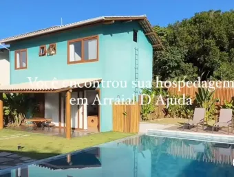 Linda casa mobiliada em arraial d'ajuda na praia de pitinga