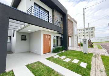 Casa em condomínio fechado com 3 quartos à venda na rua ângelo tozim, 230, campo de santana, curitiba por r$ 589.900