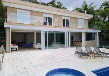 Casa em condomínio fechado com 4 quartos para alugar na bertioga, 001, balneario praia do perequê, guarujá, 800 m2 por r$ 35.000