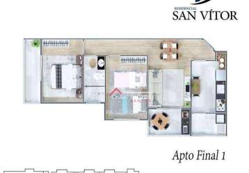 Apartamento à venda, 58 m² por r$ 401.000,00 - parque bitaru - são vicente/sp