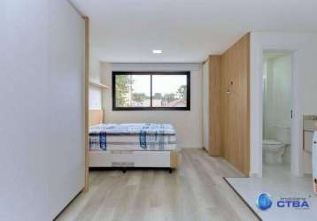 Studio com 1 dormitório, 21 m² - venda por r$ 310.000 ou aluguel por r$ 2.390/mês - rebouças - curitiba/pr