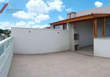 Cobertura com 2 dormitórios à venda, 77 m² por r$ 414.000,00 - vila bela vista - santo andré/sp