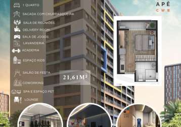 Apartamento com 1 quarto à venda na rua josé loureiro, centro, curitiba, 21 m2 por r$ 213.282