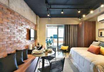 Apartamento mobiliado com 1 dormitório à venda, 28 m² por r$ 460.000 - república - são paulo/sp