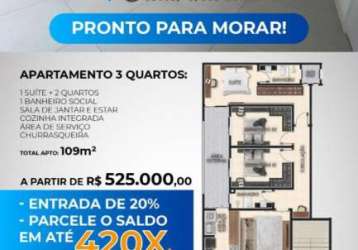 Apartamento com 3 quartos à venda na avenida das torres, 565, gaspar mirim, gaspar, 109 m2 por r$ 525.000