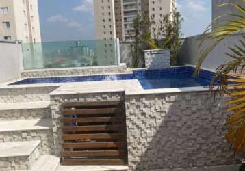 Lindíssima cobertura valparaiso com 100m², churrasqueira e piscina