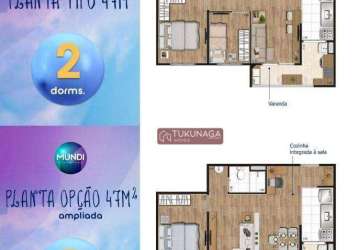 Apartamento com 2 dormitórios à venda, 47 m² por r$ 319.900,00 - vila saiago - guarulhos/sp