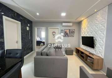 Apartamento com 2 dormitórios à venda, 70 m² por r$ 350.000 - carianos - florianópolis/sc