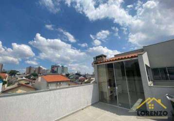 Cobertura com 2 dormitórios à venda, 90 m² por r$ 470.000,00 - vila bastos - santo andré/sp