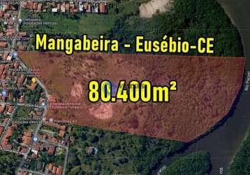 Veras vende terreno 80.400m² na mangabeira - eusébio - ce