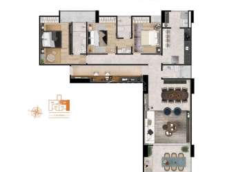 Apartamento com 3 quartos à venda na av. barão do rio branco, 3579, passos, juiz de fora, 136 m2 por r$ 1.121.000