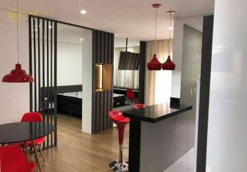 Apartamento studio mobiliado com 1 dormitório para alugar, 44 m² por r$ 2.450/mês - edifício red sorocaba - sorocaba/sp