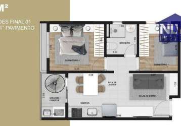 Apartamento com 2 dormitórios à venda, 47 m² por r$ 366.600,00 - vila carrão - são paulo/sp