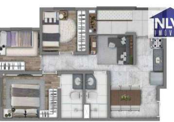 Apartamento com 3 dormitórios à venda, 55 m² por r$ 407.600,00 - vila palmeiras - são paulo/sp