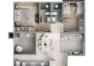 Apartamento com 2 dormitórios à venda, 74 m² por r$ 595.182,04 - gravatá - navegantes/sc
