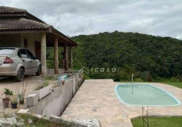 Chácara com 2 dormitórios à venda, 1750 m² por r$ 790.000,00 - luiz carlos - guararema/sp
