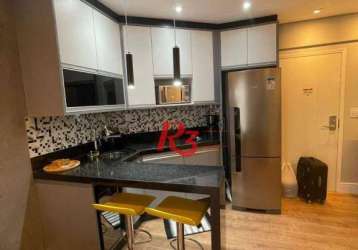 Flat para alugar, 42 m² por r$ 6.500,00/mês - gonzaga - santos/sp