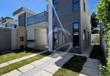 Casa duplex smart living com 3 dormitórios à venda, 110 m² por r$ 485.000 - loteamento parque prainha - aquiraz/ce