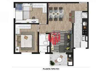 Apartamento novo com 2 dormitórios à venda, 54 m² por r$ 440.000 - planalto - são bernardo do campo/sp