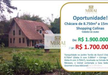 Chácara com 3 dormitórios à venda, 8750 m² por r$ 1.700.000 - jardim torrão de ouro - são josé dos campos/sp