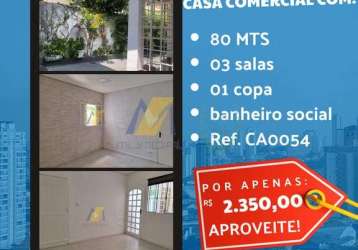 Casa comercial com 3 salas para alugar na vila assunção, santo andré , 80 m2 por r$ 2.350