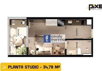 Studio com 1 dormitório à venda, 34 m² por r$ 288.000,00 - vila monte alegre - ribeirão preto/sp