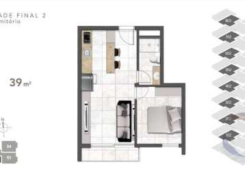 Apartamento para venda em florianópolis, centro, 1 dormitório, 1 banheiro, 1 vaga