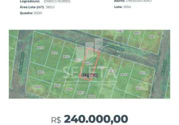 Terreno à venda, residencial verona, cascavel - pr - oportunidade r$ 240.000,00.