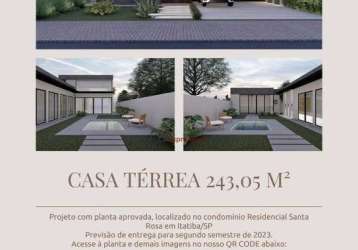 Casa com 3 dormitórios à venda, 243 m² por r$ 1.750.000,00 - reserva santa rosa - itatiba/sp