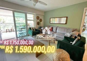 Apartamento com 3 quartos à venda, 133 m² por r$ 1.590.000 - barra da tijuca - rio de janeiro/rj
