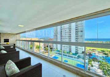 Apartamento com vista para o mar e varanda gourmet com 4 quartos à venda, 124 m² por r$ 1.290.000 - enseada - guarujá/sp - imobiliária mercuri