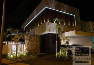 Porteira fechada sobrado com 3 dormitórios à venda, 281 m² por r$ 2.140.000 - condomínio chácara ondina - sorocaba/sp