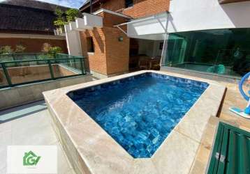 Cobertura com 4 dormitórios à venda, 226 m² por r$ 1.700.000 - prainha - caraguatatuba/sp