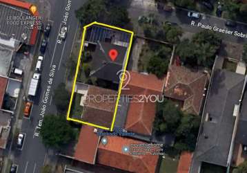 Terreno comercial à venda na rua tenente joão gomes da silva, mercês, curitiba, 471 m2 por r$ 1.390.000