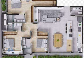 Apartamento com 3 dormitórios à venda, 129 m² por r$ 2.886.000,00 - centro - florianópolis/sc