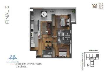 Apartamento com 2 dormitórios à venda, 82 m² por r$ 1.040.165,56 - canasvieiras - florianópolis/sc