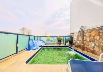 Cobertura com 4 dormitórios à venda, 214 m² por r$ 1.000.000,00 - praia pitangueiras - guarujá/sp