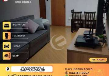 Apartamento à venda, 55 m² por r$ 294.999,99 - vila scarpelli - santo andré/sp
