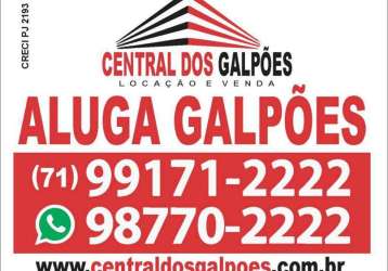 Galpão/depósito/armazém para aluguel com 1000 metros quadrados em valéria - salvador - ba