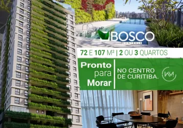 Apartamentos de 2 ou 3 quartos à venda centro curitiba, bosco centrale