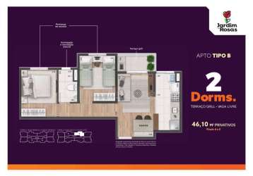 Apartamento com 2 dormitórios à venda, 46 m² por r$ 209.900,00 - recanto vista alegre - cotia/sp