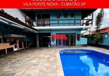 Sobrado com piscina  à venda com  339 m² por r$ 980.000 - vila ponte nova - cubatão/sp