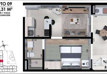 Apartamento com 1 dormitório à venda, 37 m² por r$ 318.000,00 - vila bela vista - itatiba/sp