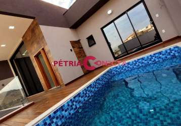 Casa com 3 dormitórios sendo uma suíte com closet e área gourmet com piscina e deque no colina de sta barbara