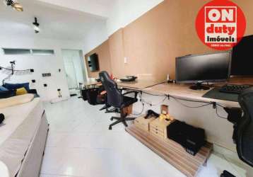 Studio com 1 dormitório à venda, 35 m² por r$ 297.000,00 - boqueirão - santos/sp