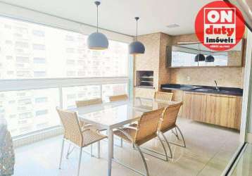 Apartamento com 3 suítes para alugar, 178 m² por r$ 13.000/mês - gonzaga - santos/sp